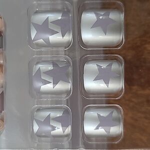 2/$16 Purple Stars & Silver Press on Toenails
